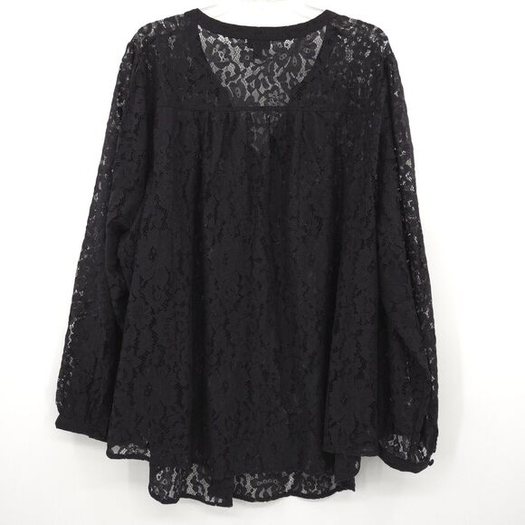 Torrid lace Harper top Size 4X black semi-sheer - Picture 12 of 13